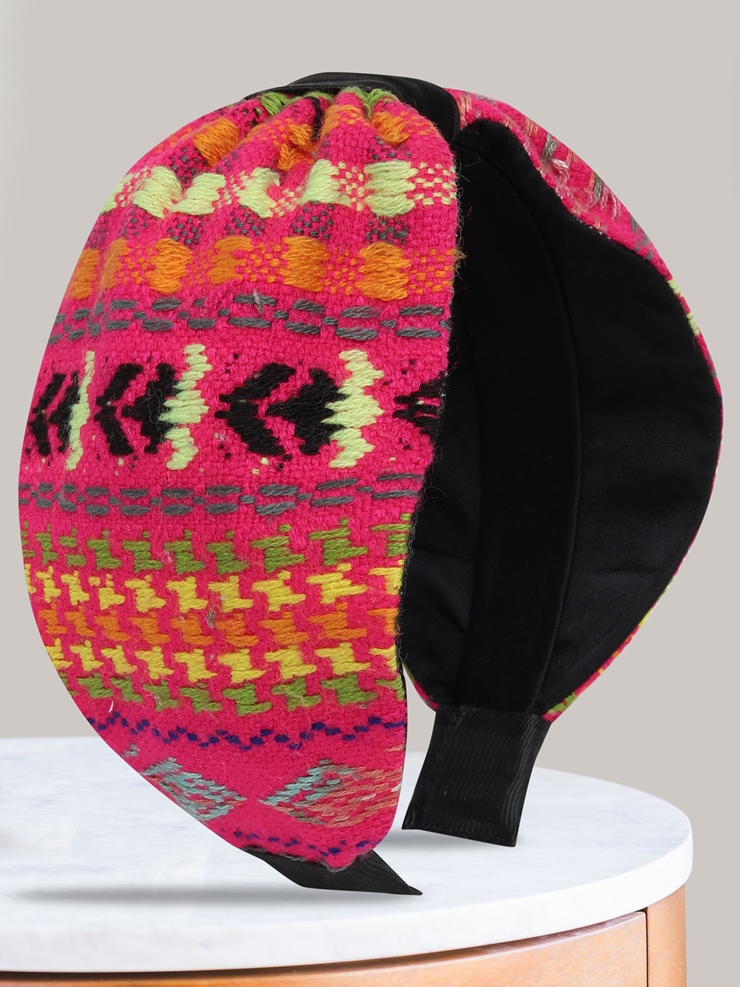 

Blueberry Pink & Green Embroidered Hairband