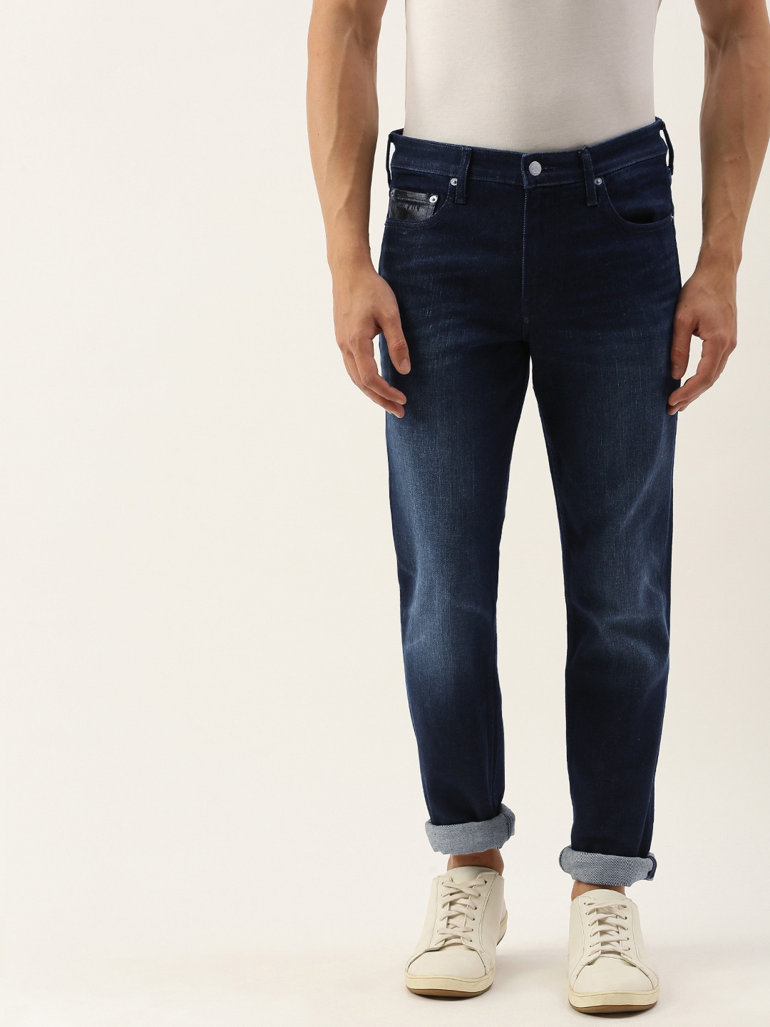 

Calvin Klein Jeans Men Blue BODY Regular Fit Mid-Rise Clean Look Stretchable Jeans
