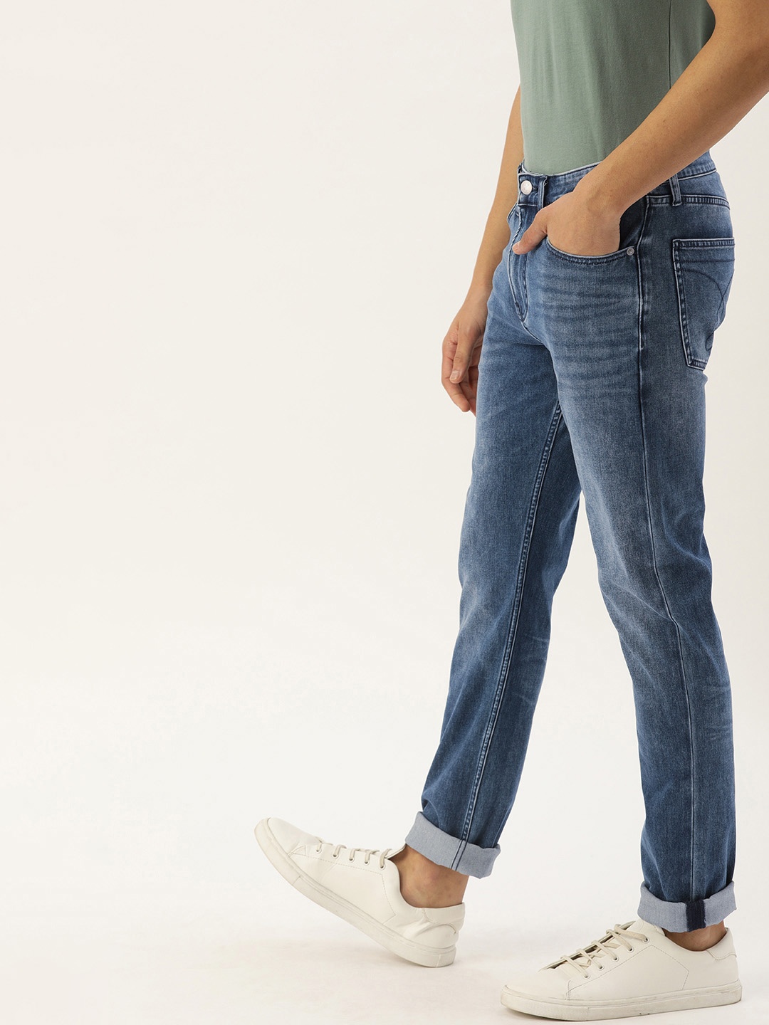 

Calvin Klein Jeans Men Blue 016 Skinny Fit Mid-Rise Clean Look Stretchable Jeans