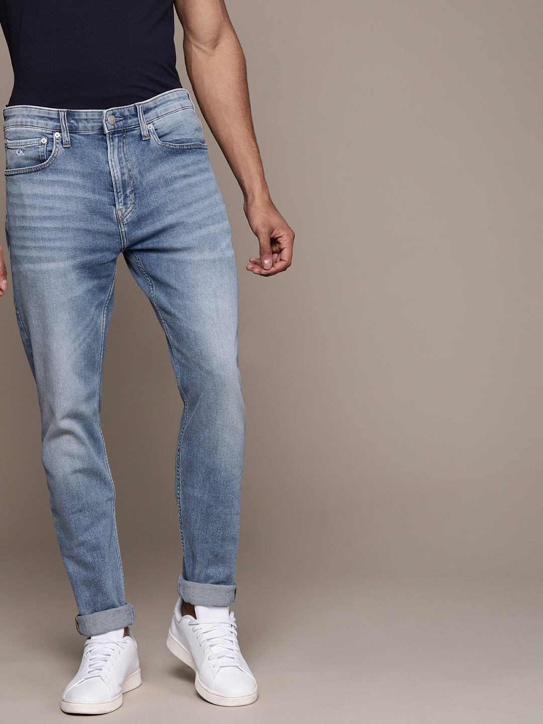 

Calvin Klein Jeans Men Blue Skinny Fit Mid-Rise Clean Look Stretchable Jeans