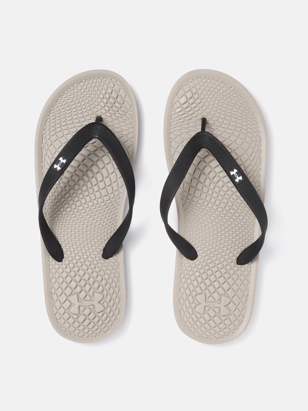 

UNDER ARMOUR Men Black & Beige Textured Atlantic Dune T Thong Flip-Flops