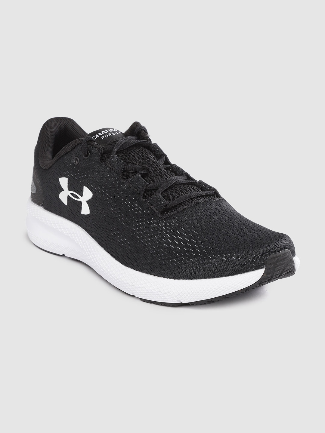 

UNDER ARMOUR Men Black & Grey Woven Design Charged Pursuit 2 Running Shoes