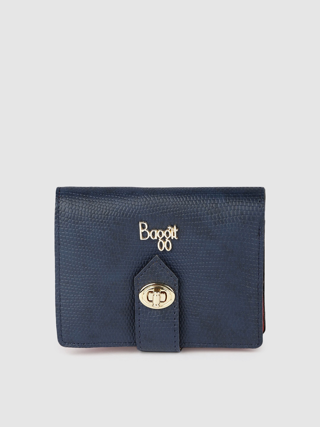 

Baggit Women Blue Textured Two Fold Wallet