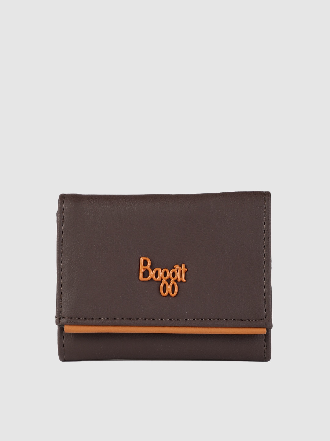 

Baggit Women Brown Solid Three Fold Wallet