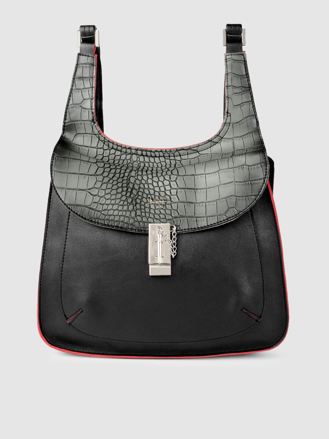 

Baggit Women Black Textured Backpack