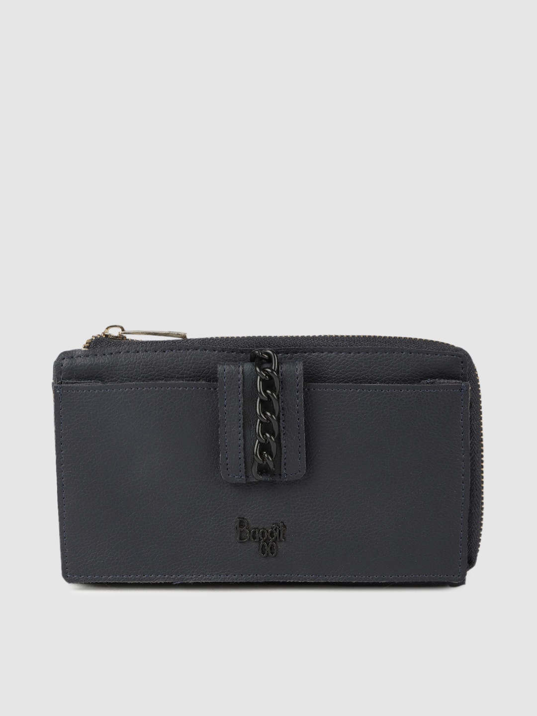 

Baggit Women Navy Blue Solid Zip Around Wallet
