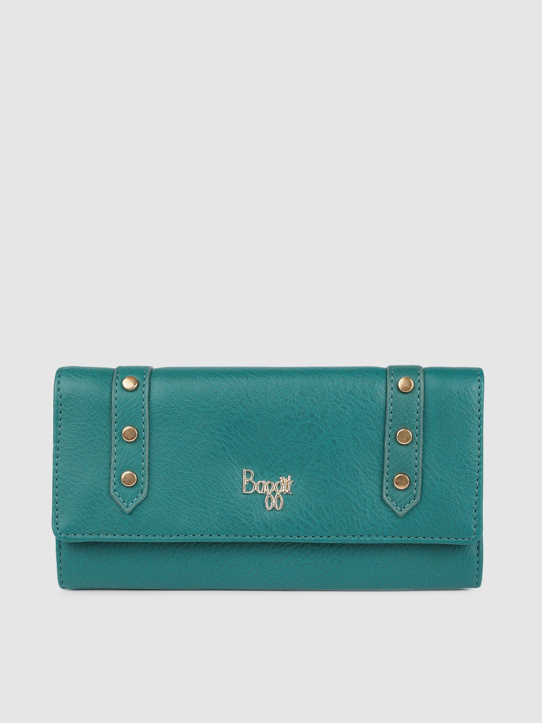 

Baggit Women Teal Blue Solid Three Fold Wallet