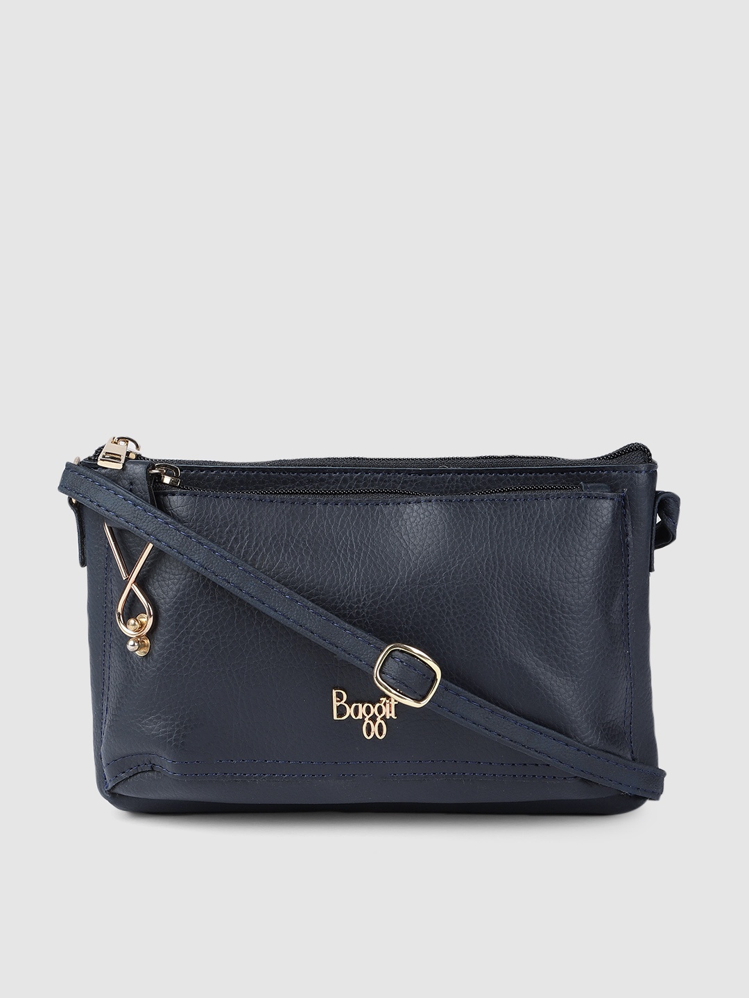 

Baggit Navy Blue Solid Sling Bag