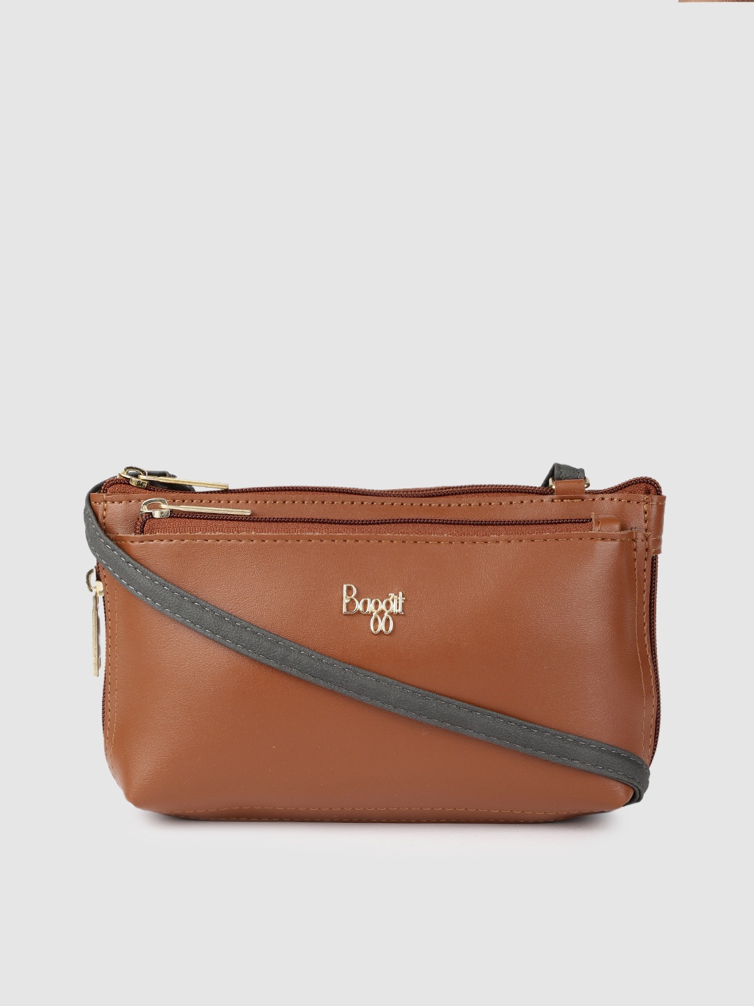 

Baggit Tan Brown Solid Sling Bag