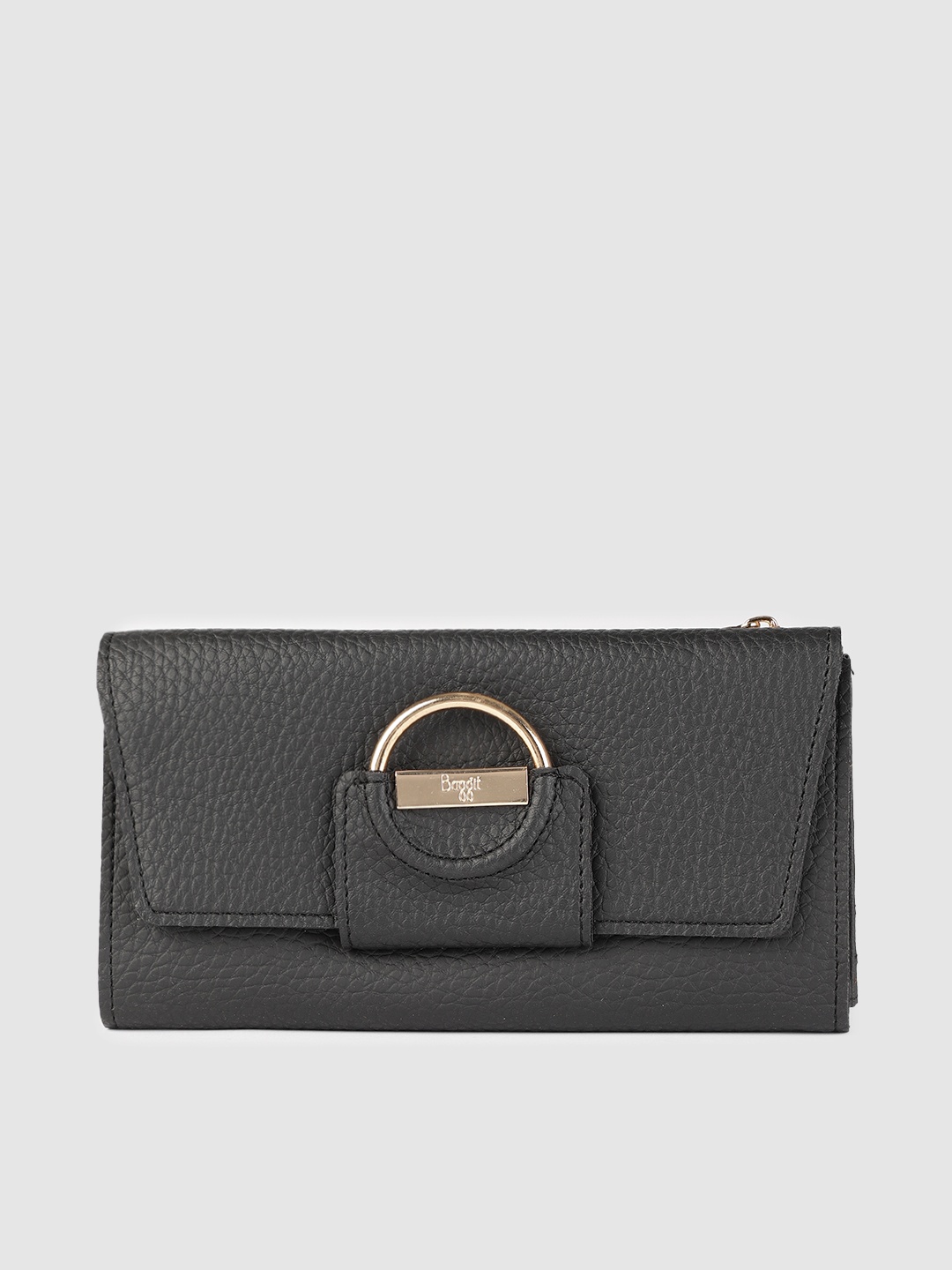 

Baggit Women Black Textured Three Fold Wallet