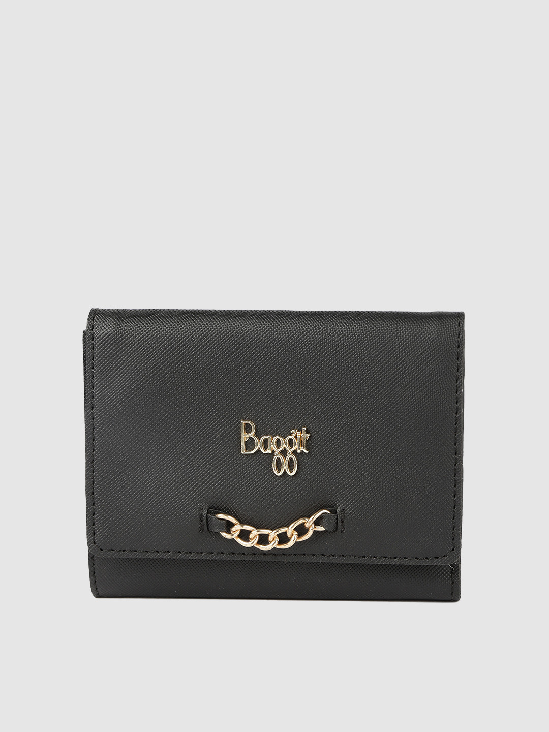 

Baggit Women Black Solid Three Fold Wallet