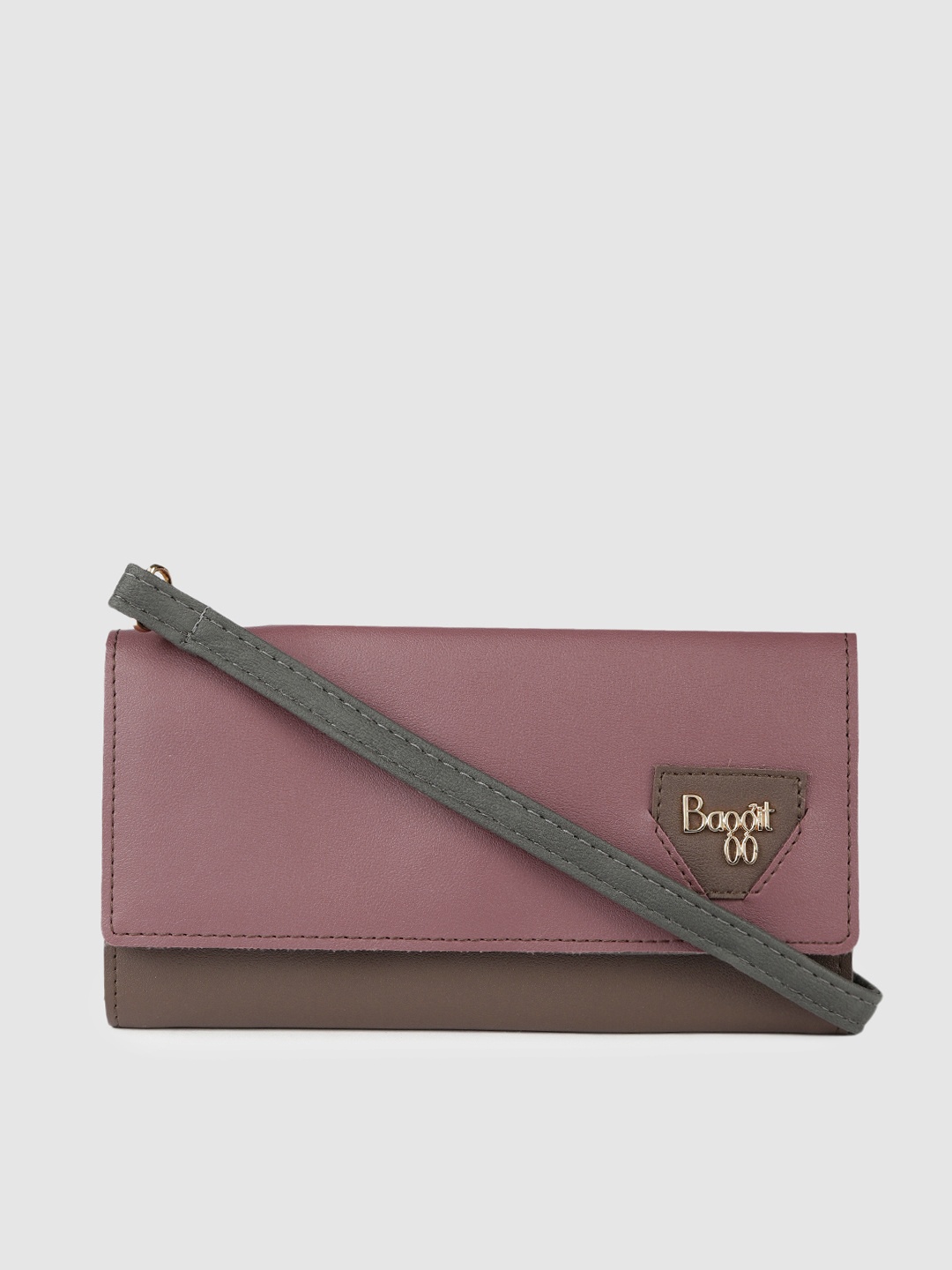 

Baggit Women Brown & Pink Colourblocked Two Fold Wallet