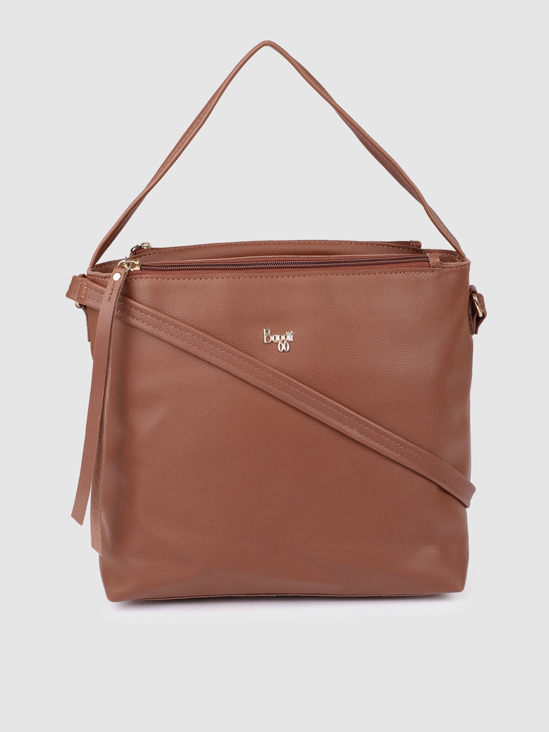 

Baggit Tan Brown Solid Hobo Bag