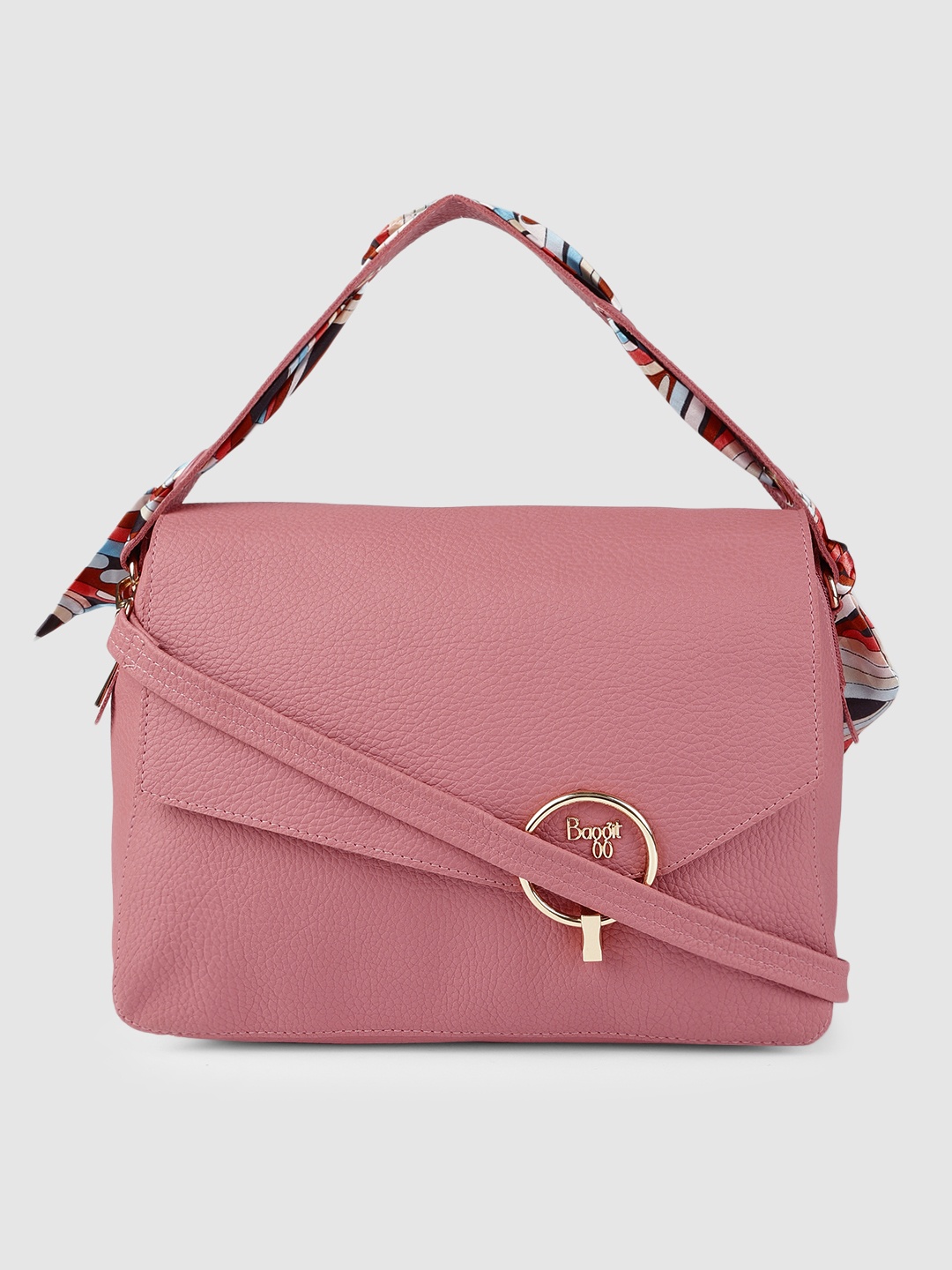 

Baggit Pink Solid Hobo Bag