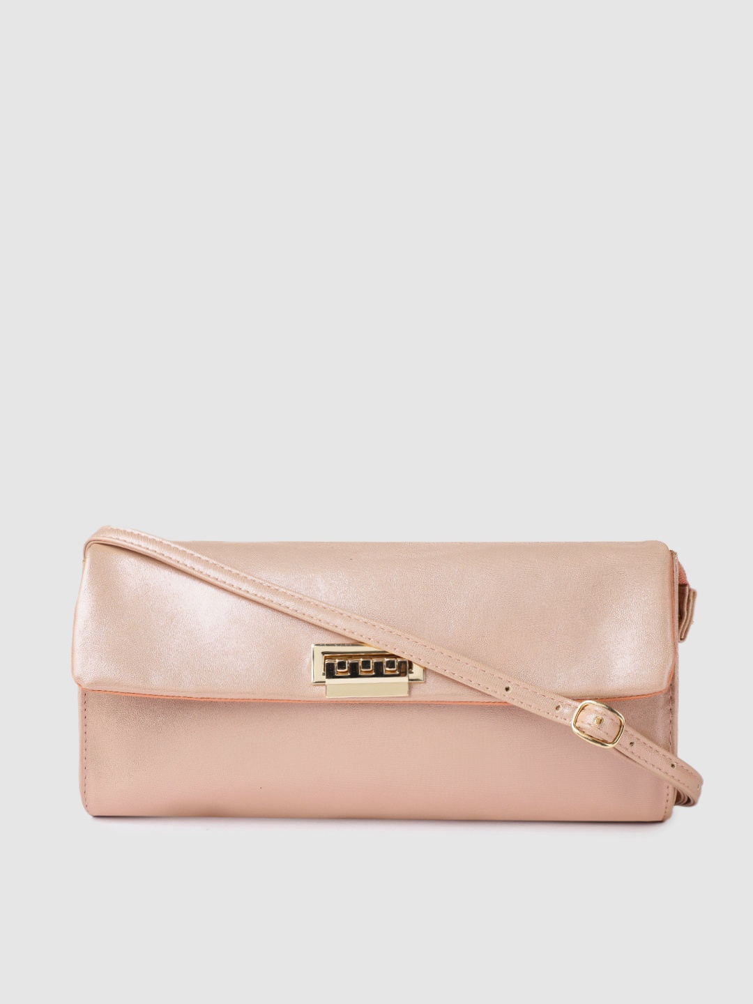 

Baggit Rose Gold Solid Envelope Clutch