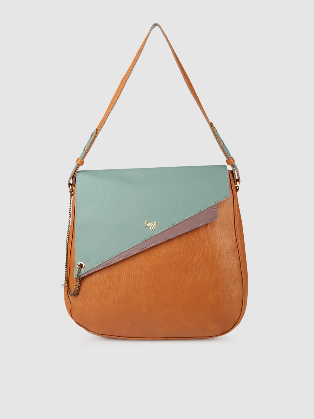 

Baggit Orange & Teal-Blue Colourblocked Shoulder Bag