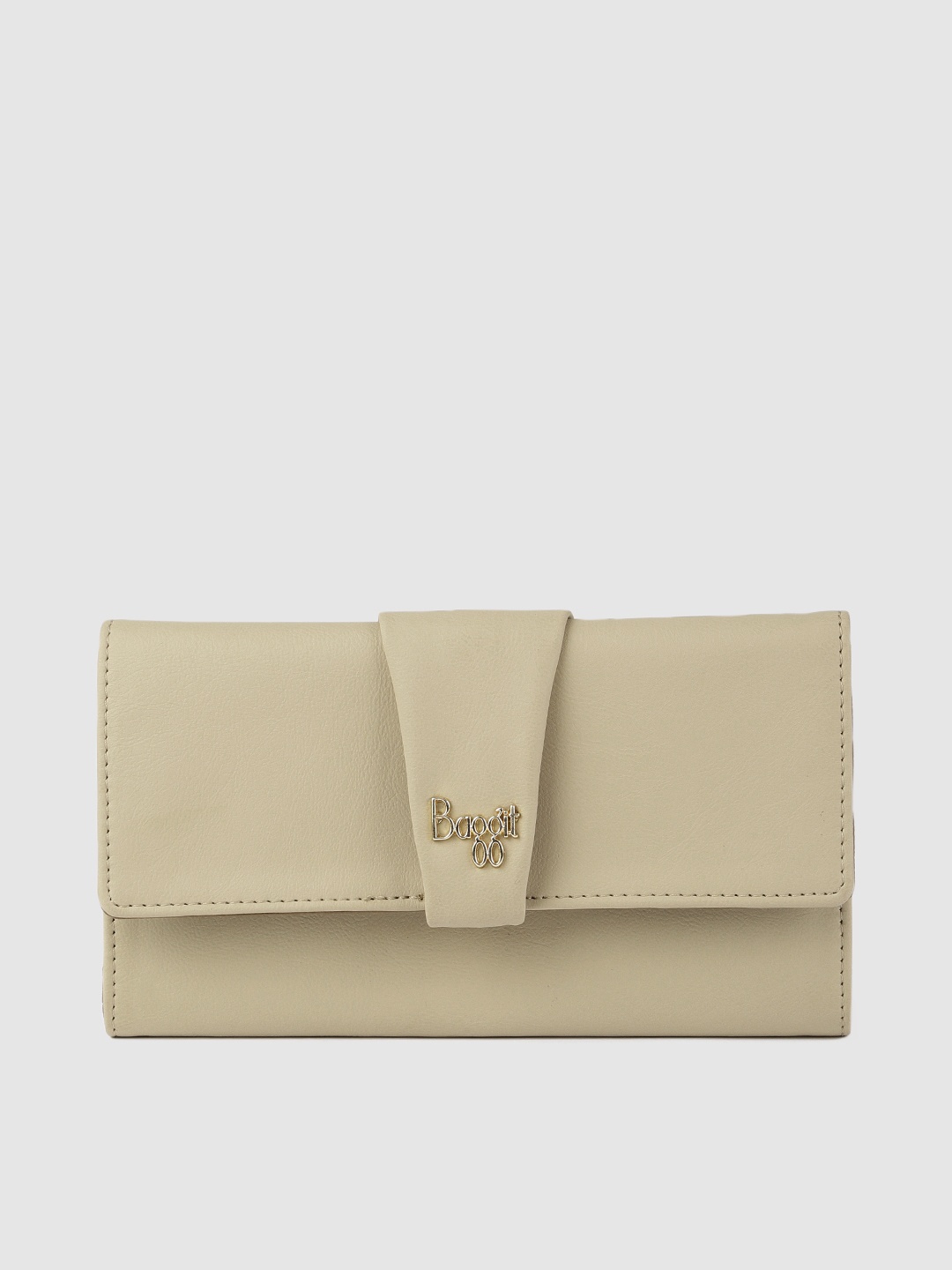 

Baggit Women Beige Solid Three Fold Wallet