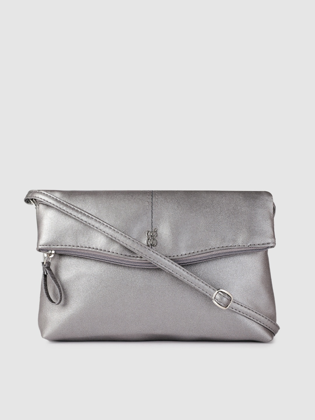 

Baggit Mettalic-Toned Solid Sling Bag, Metallic