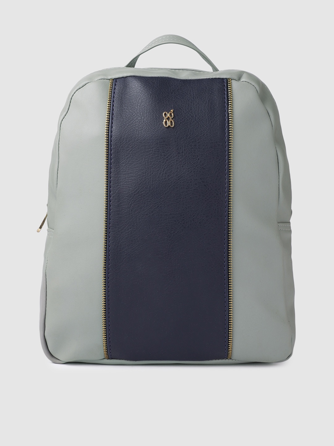 

Baggit Women Grey & Navy Blue CHAINZ Colourblocked Backpack
