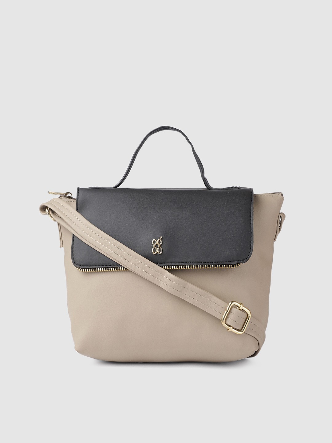 

Baggit Beige & Navy Blue Colourblocked Sling Bag