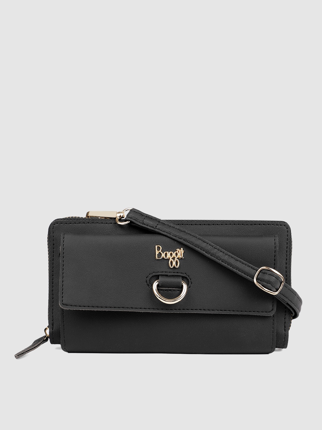 

Baggit Women Black Solid Zip Around Wallet