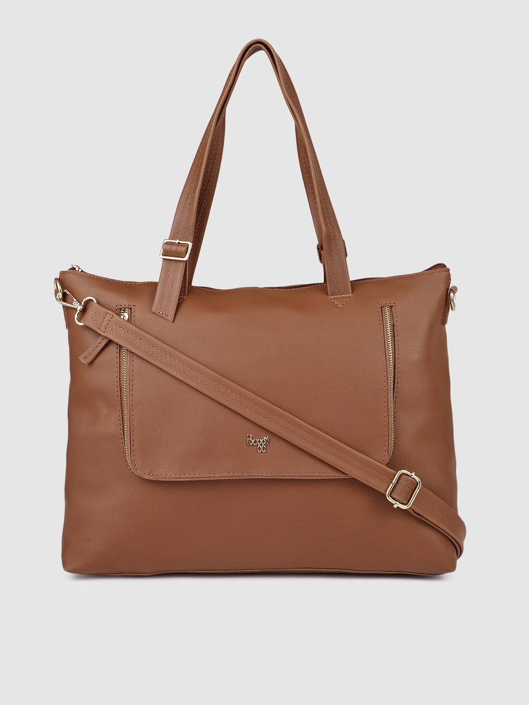 

Baggit Tan Brown Solid Laptop Shoulder Bag