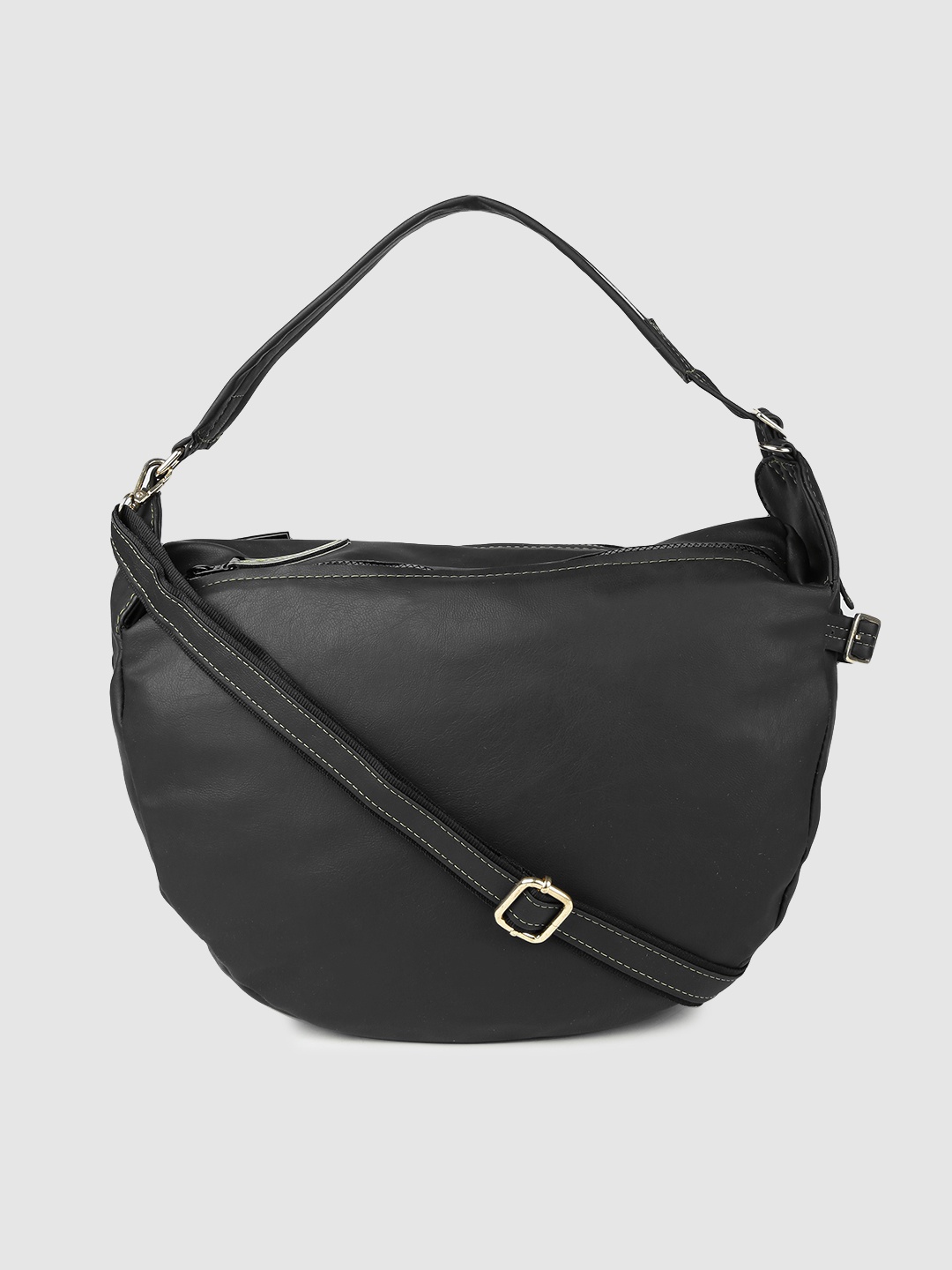 

Baggit Black Solid Hobo Bag