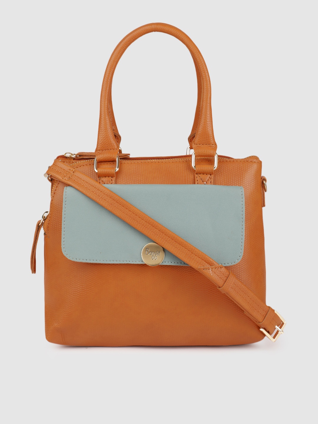 

Baggit Orange & Blue Colourblocked Handheld Bag