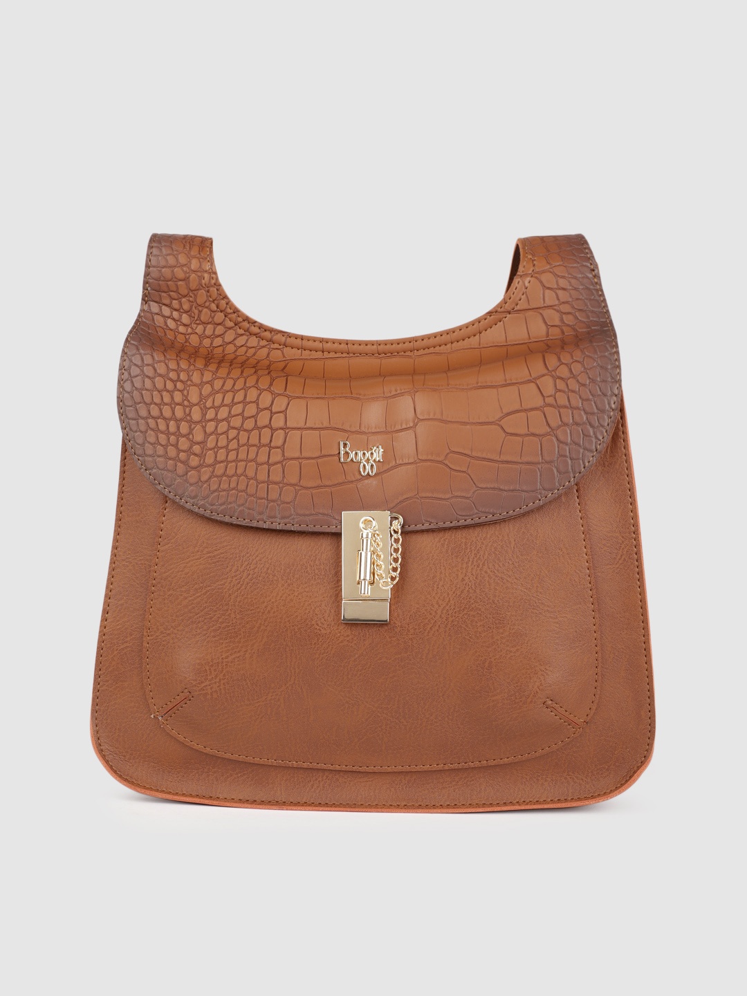 

Baggit Women Tan Brown DEBOLIM Croc Textured Backpack