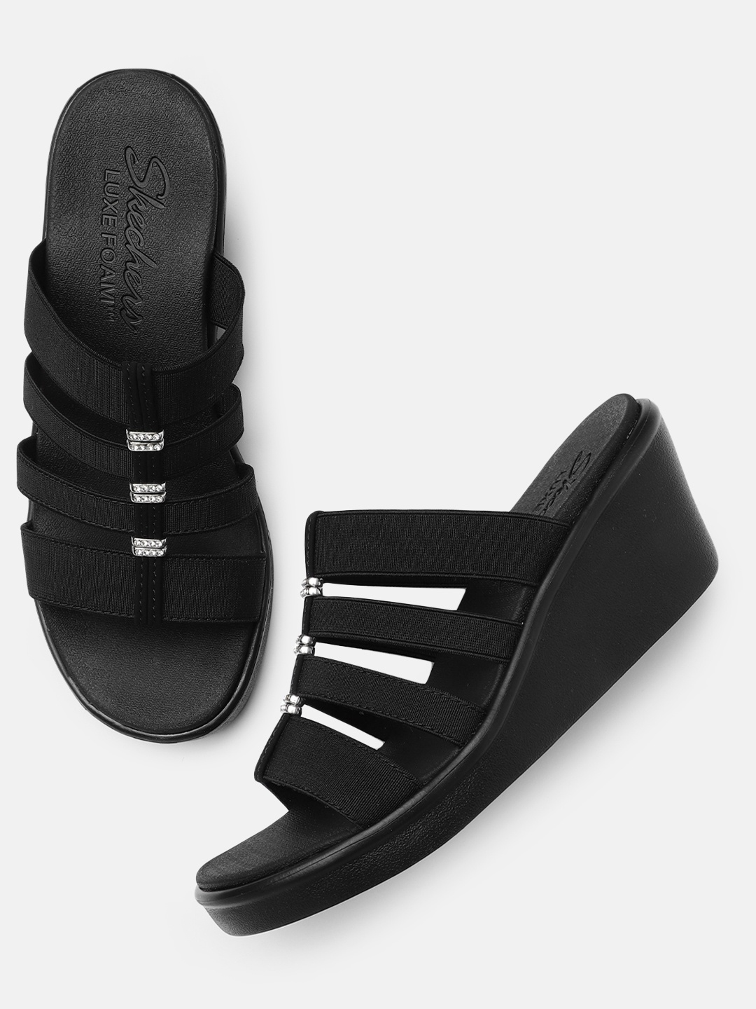 

Skechers Women Black Solid RUMBLE ON - CITY FEVER Sandals