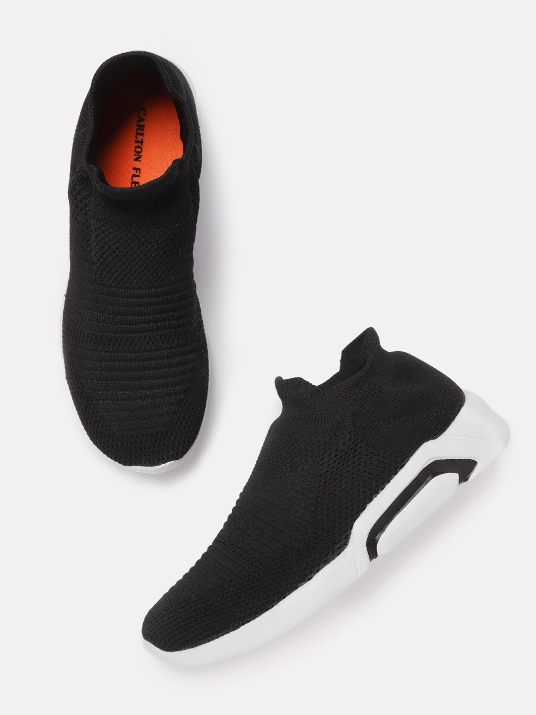 

Carlton London sports Men Black Woven Design Sneakers