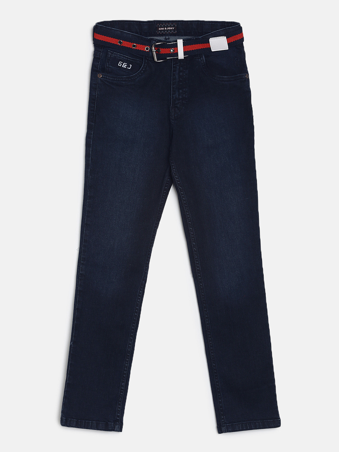 

Gini and Jony Boys Navy Blue Slim Fit Mid-Rise Clean Look Stretchable Jeans