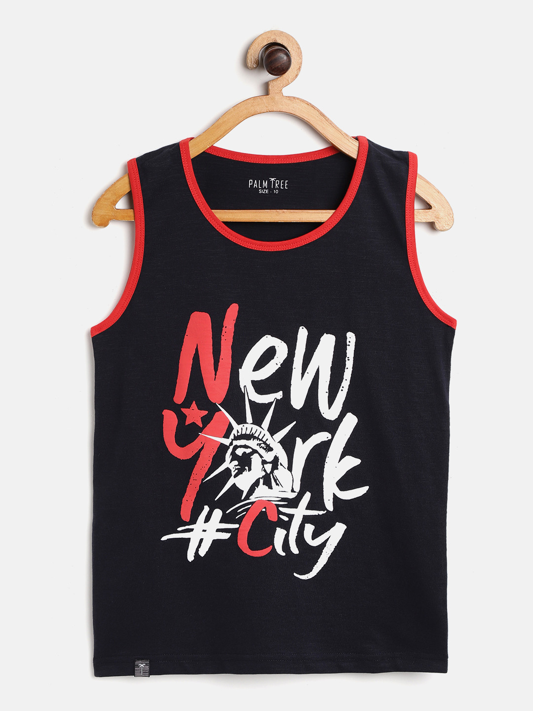 

Palm Tree Boys Navy Blue Printed Round Neck T-shirt