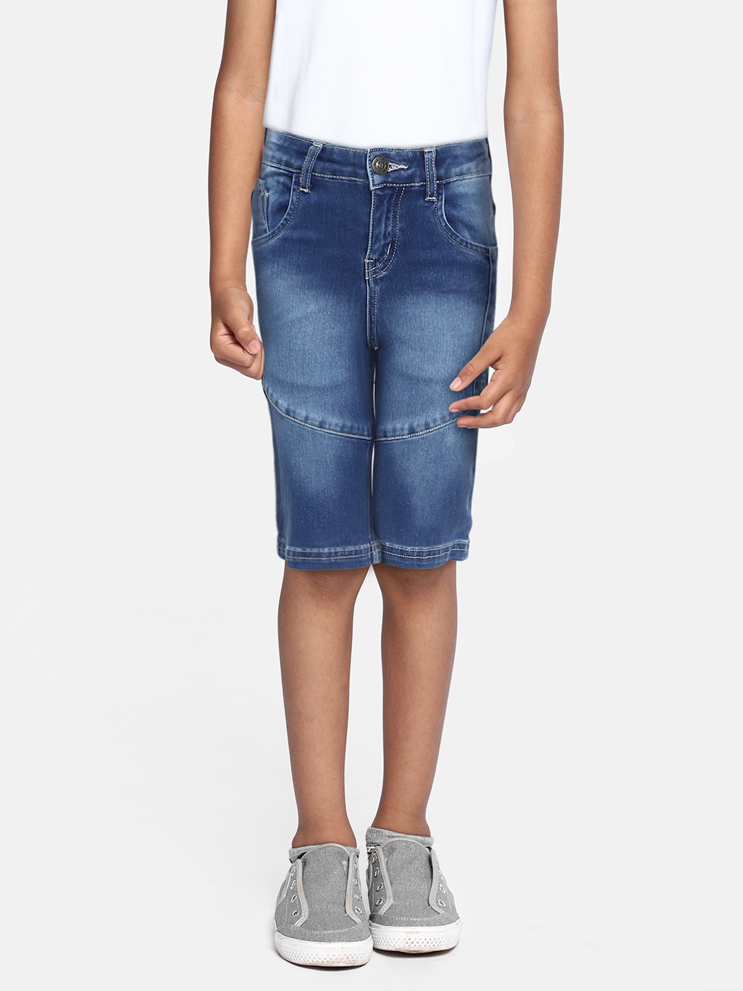 

Gini and Jony Boys Blue Solid Classic Fit Denim Shorts