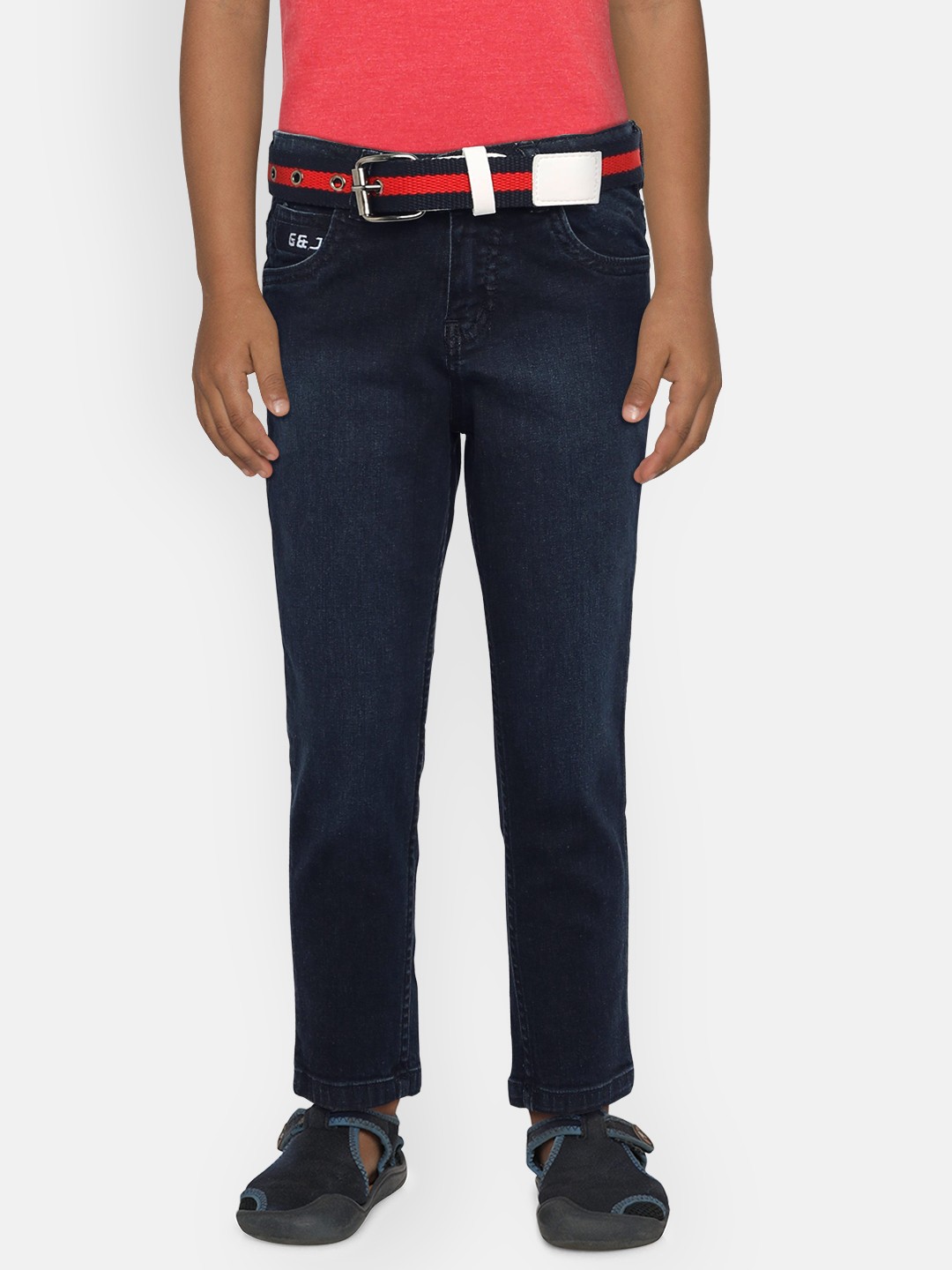 

Gini and Jony Boys Blue Slim Fit Mid-Rise Clean Look Stretchable Jeans