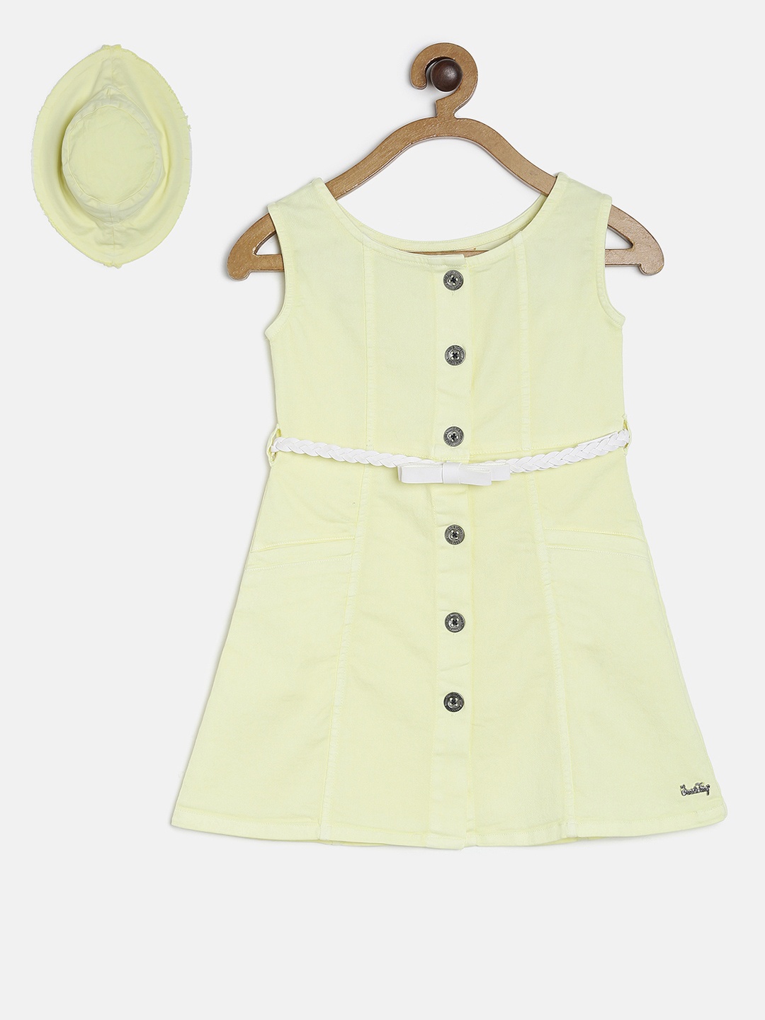 

Gini and Jony Girls Yellow Denim A-Line Dress