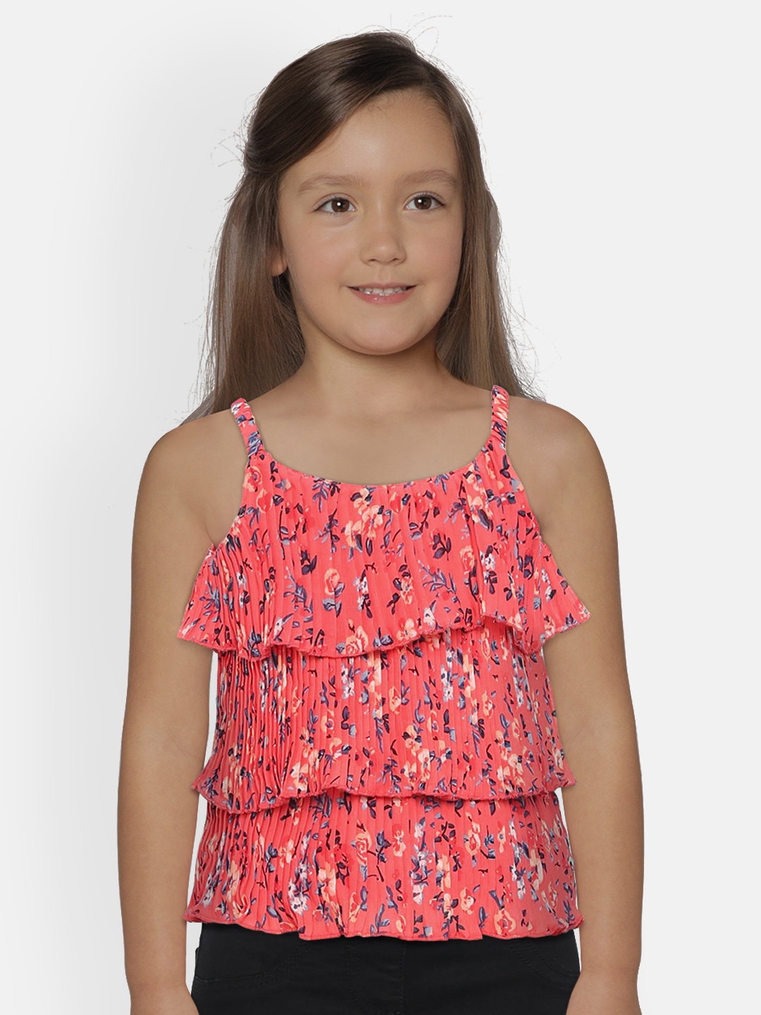 

Gini and Jony Girls Pink Printed Top