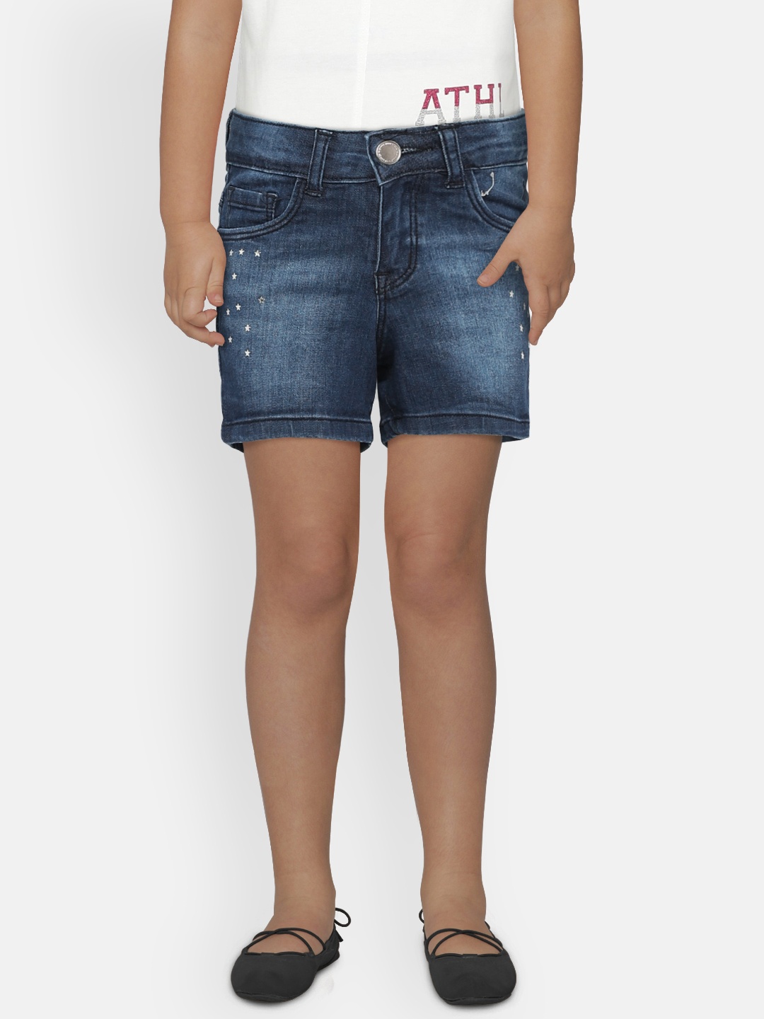 

Gini and Jony Girls Blue Washed Regular Fit Denim Shorts