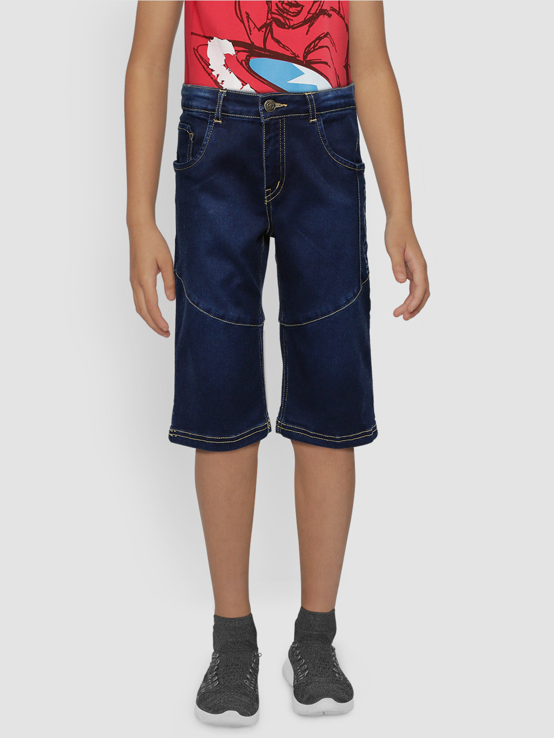 

Gini and Jony Boys Navy Blue Washed Classic Fit Denim Shorts