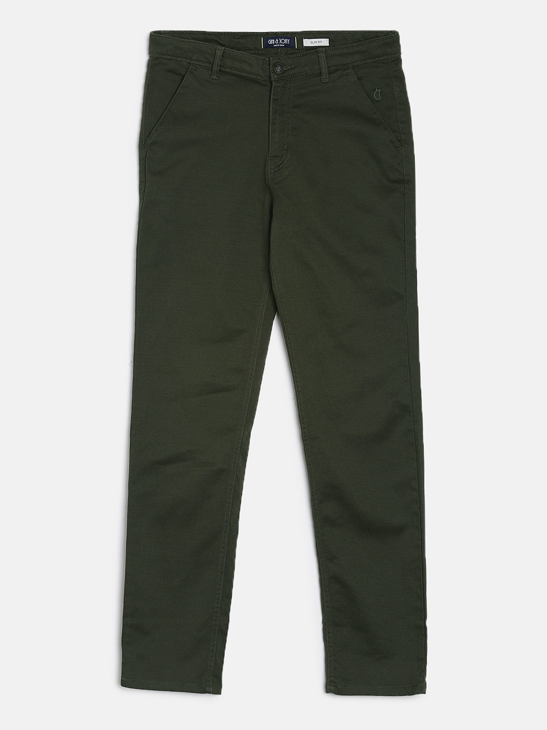

Gini and Jony Boys Olive Green Slim Fit Solid Regular Trousers