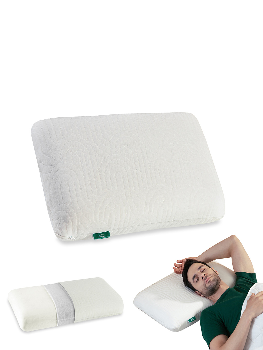 

The White Willow White Regular Orthopedic Memory Foam Bed Pillow