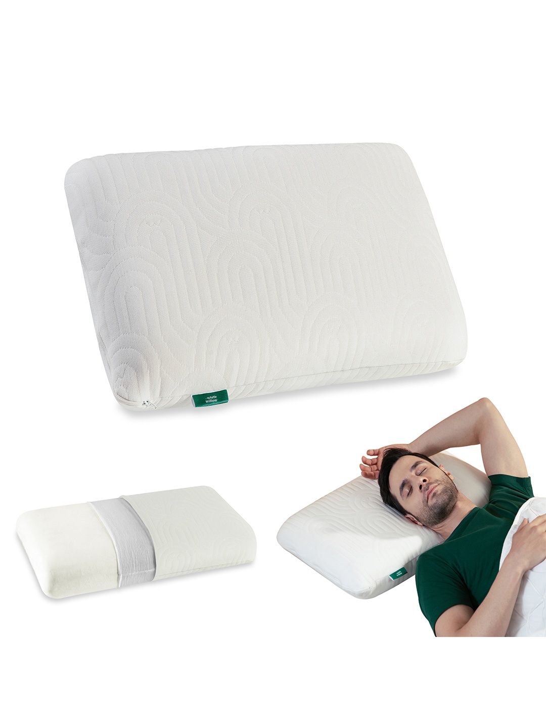 

The White Willow White Regular Orthopedic Memory Foam Bed Pillow