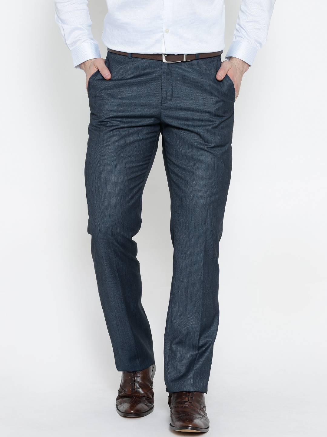 

Blackberrys Teal Blue Sharp Fit Formal Trousers