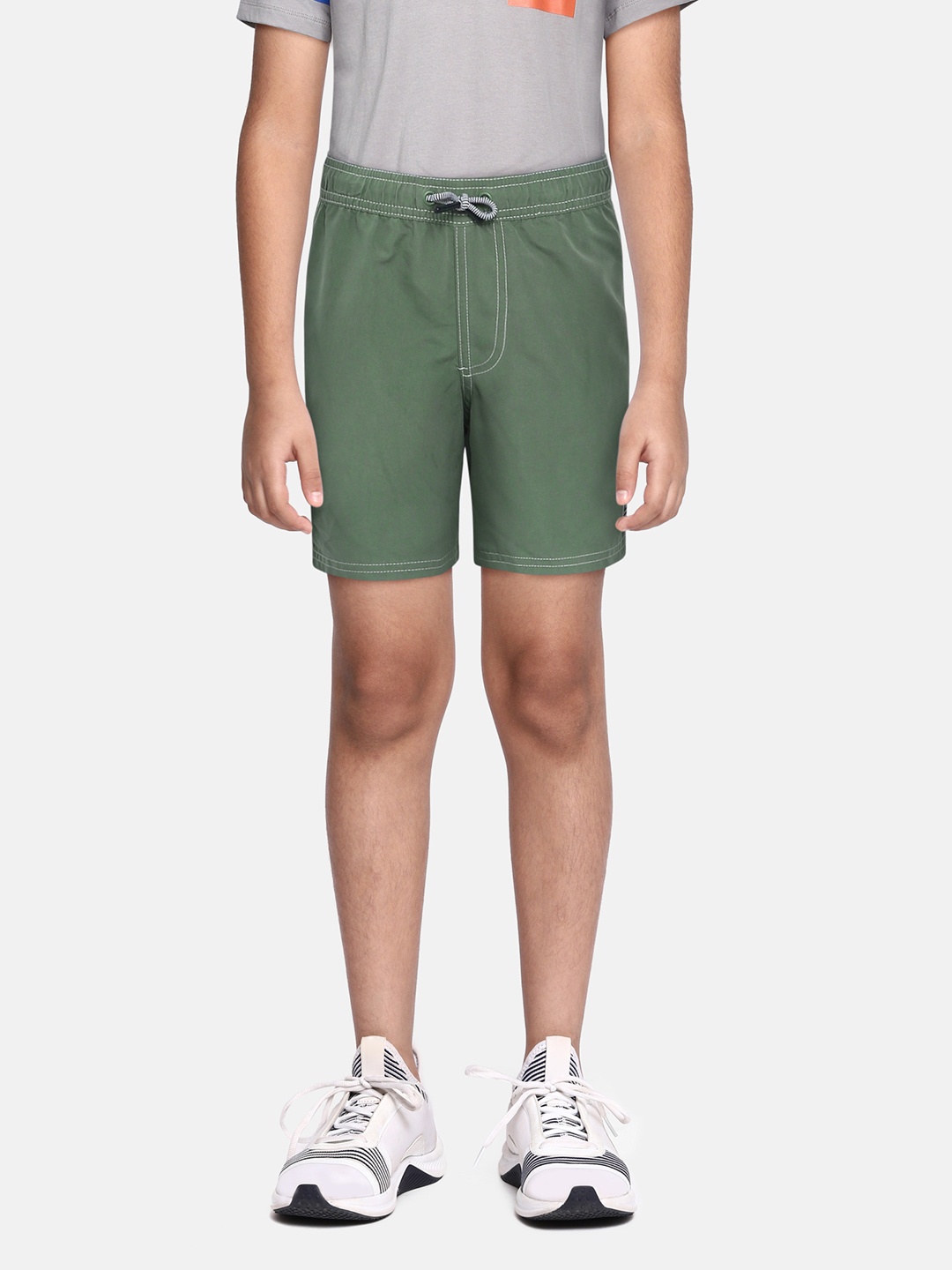 

Marks & Spencer Boys Green Solid Regular Fit Regular Shorts