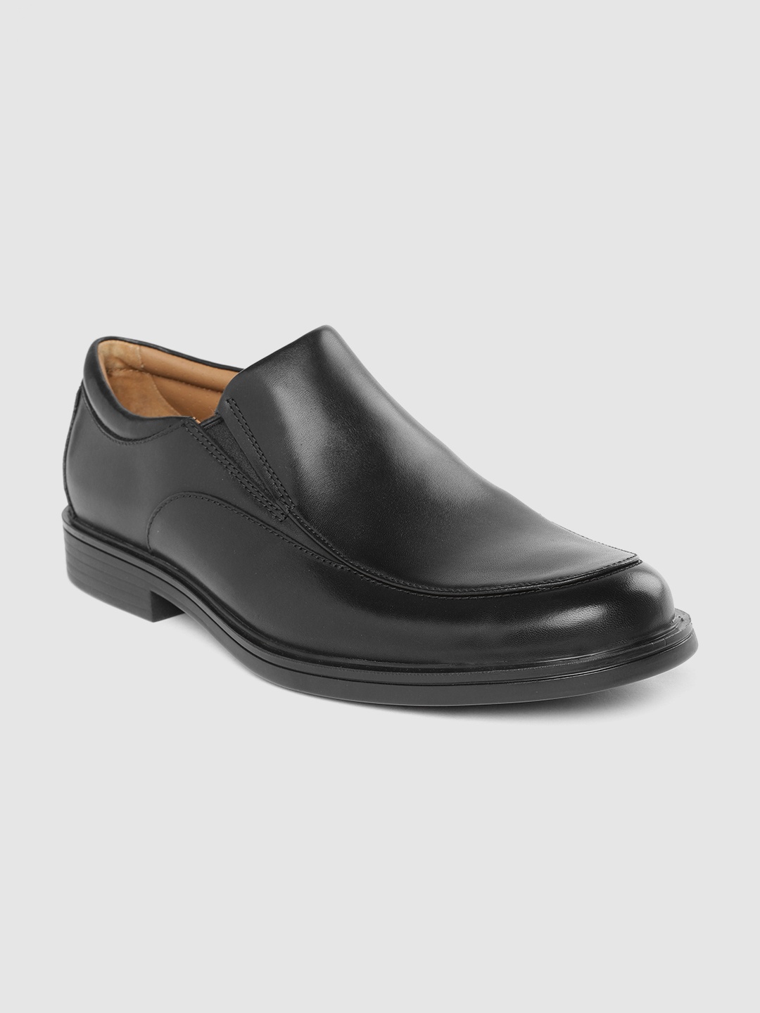 

Clarks Men Black Solid Leather Formal Slip-Ons