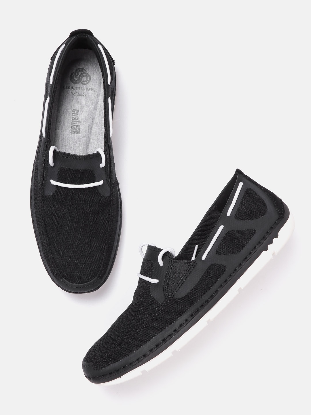 

Clarks Men Black Solid Boat Shoes
