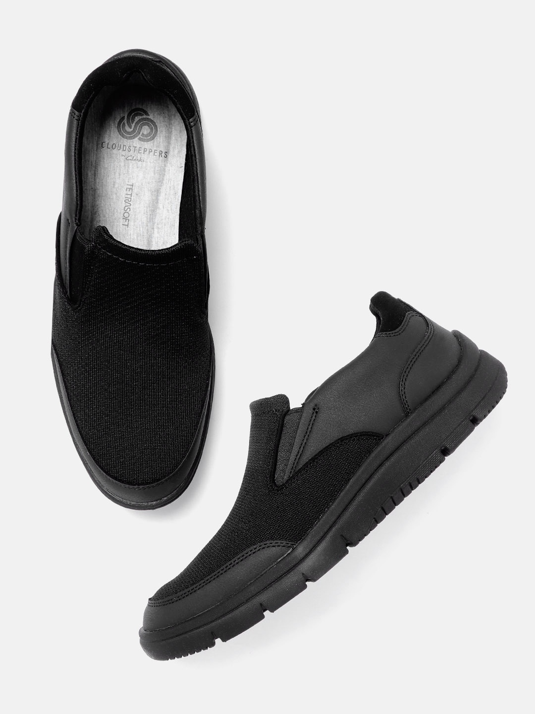 

Clarks Men Black Solid Slip-On Sneakers