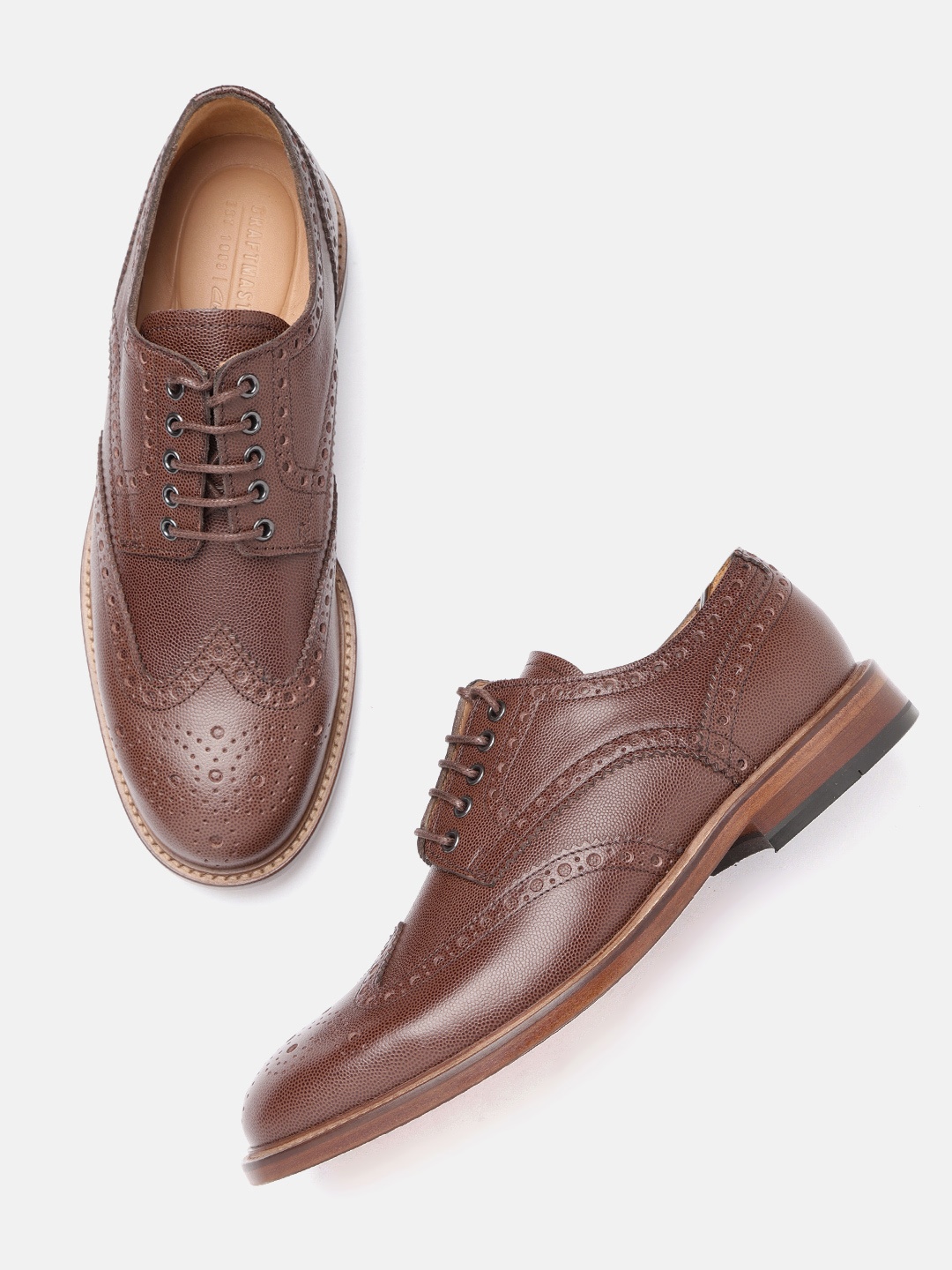 

Clarks Men Brown Leather Formal Brogues