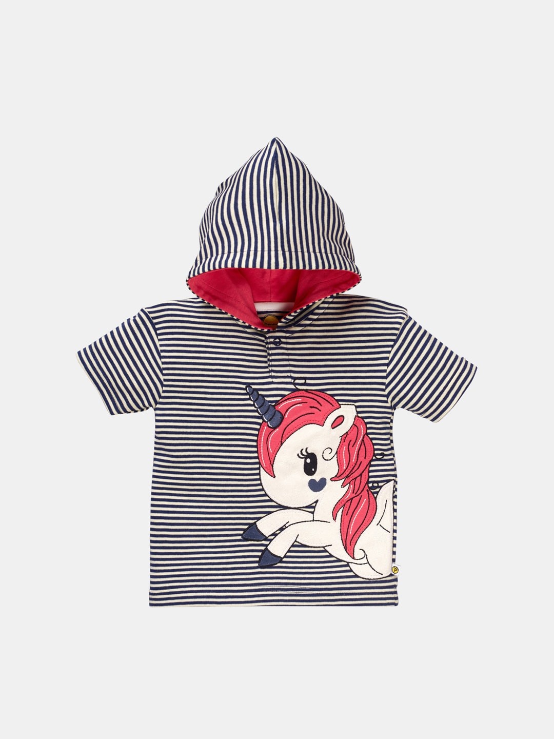 

Pranava Girls Blue Striped Pure Cotton Top