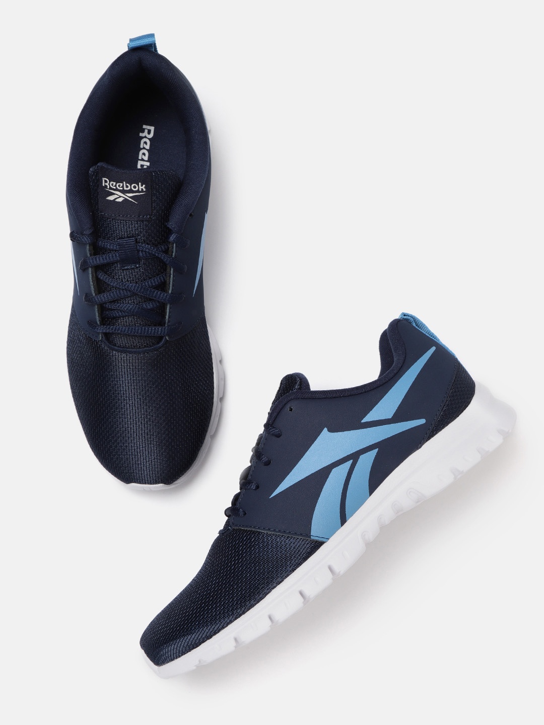 

Reebok Women Navy Blue Printed Tread Revolution Advance LP Running Shoes